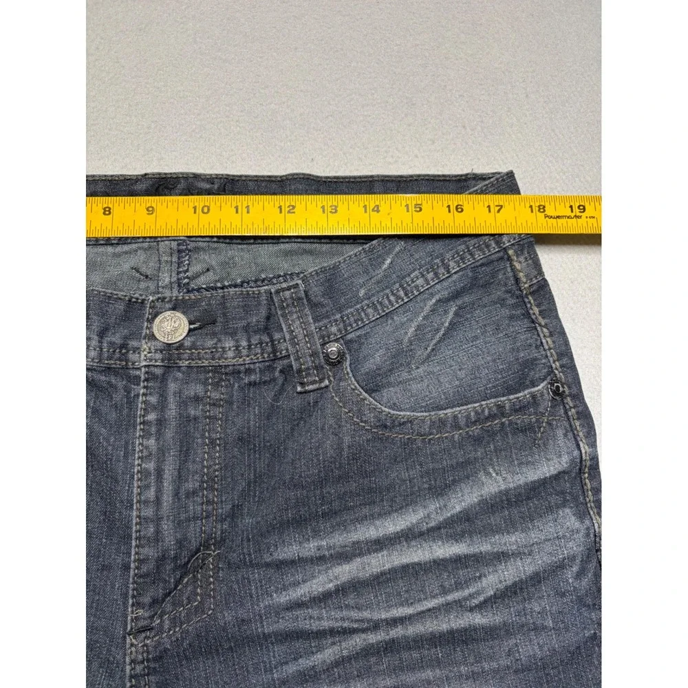 Xtreme Couture Jeans Mens 34x32 Blue Distressed Y2K‎ Embroidered Relaxed Fit